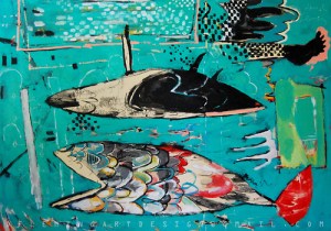 Sleeping Trouble,   48x58”, Acrylic and Pastel on canvas,  2013