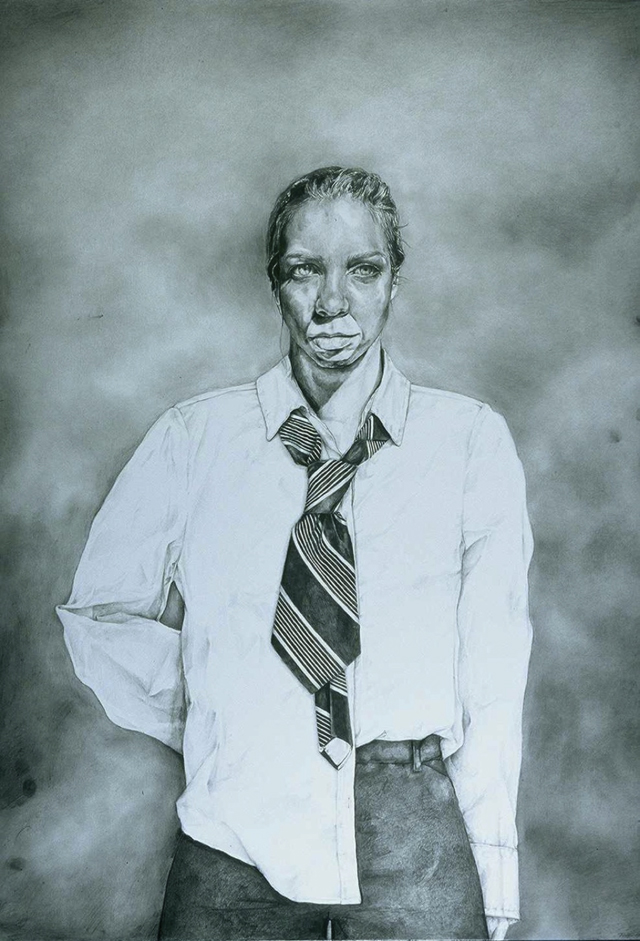 The Clown, graphite, 34" x 26", 2005.