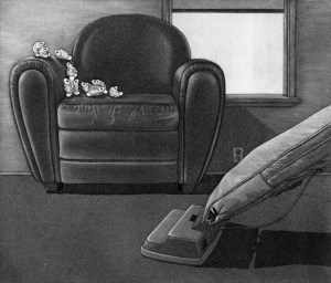 Clean Escape  Engraving, aquatint,  7.5” x 8.5” , 2013  