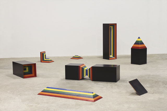 Triplets (2011), plywood, enamel, dimensions variable 