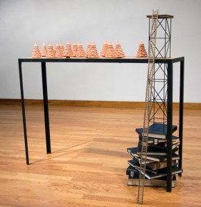 Dissecting a Miniature American on Live Television Medium:mild steel, poplar, basswood, ceramic, paint, found objects Size/Year:4’x 2’x 4.5’/2013 