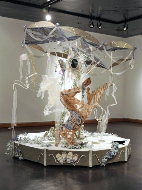 Carousoul. Paper Mache, Wood, Steel, Found Objects, Mixed-Media. 7' x 7' x 7'. 2013