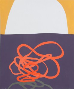 Coil, flashe and acrylic on cut and pasted paper, 11in x 14in, 2013