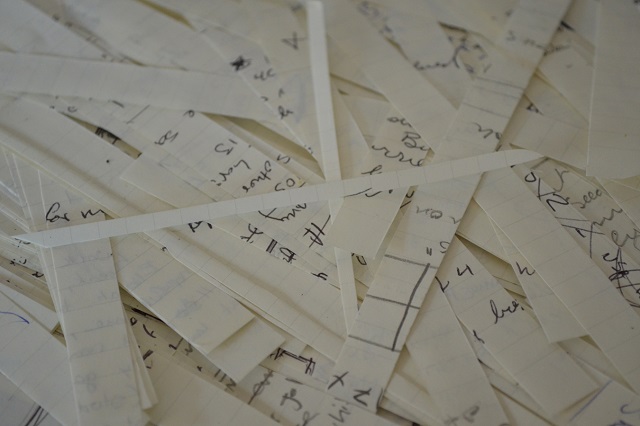 “Sketchbook”, work in in progress, ¼” Slices of paper, 2014