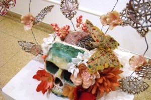 Lobotomy. Cast Aluminum, Mouse Bones, Found Objects, Mixed Media. 12_ x 20_ x 12_. 2012