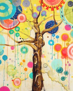 Cherry Two, Mixed Media on Panel, 60” x 48”, 2013