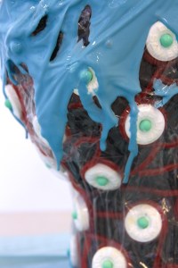 Mill of gigerium Twizzler™ twists, Lifesavers™, TicTacs™, chicken wire, bubble wrap, plastic wrap, duct tape, silicone rubber and polyurethane, 5 x 5 x 12 inches, 2014