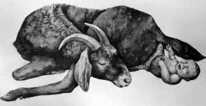 Mother//Birth, graphite on paper, 50 in by 30 in, 2014