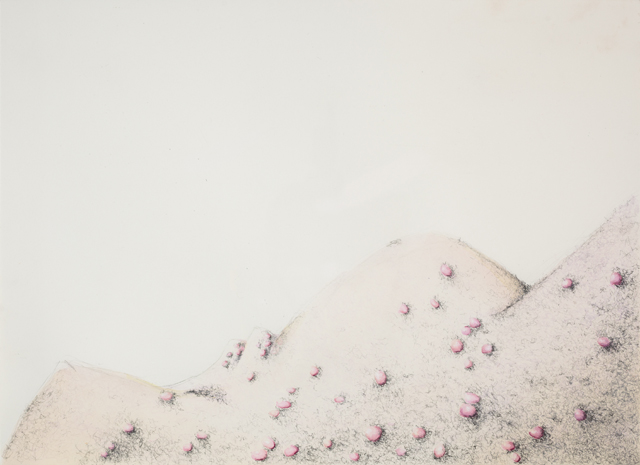 Mountain, Hair, Woman, 2014, Acrylic, Ink on Paper, 11” x 13”