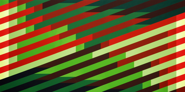 From the cycle geoLOM, acrylic on canvas, 60x120cm, 2012