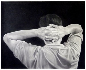 “Untitled (Custody)”, 2010, gunpowder & graphite on paper, 40” x 50”