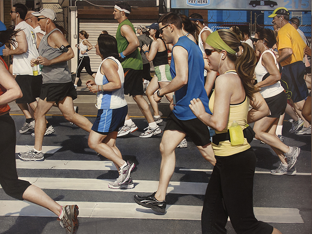 Broad Street Run, oil on panel, 30”x40”, 2014