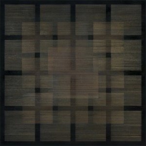 Polyphony I, 2013, 30x30in. Silver/gold/copperpoint, black gesso on panel