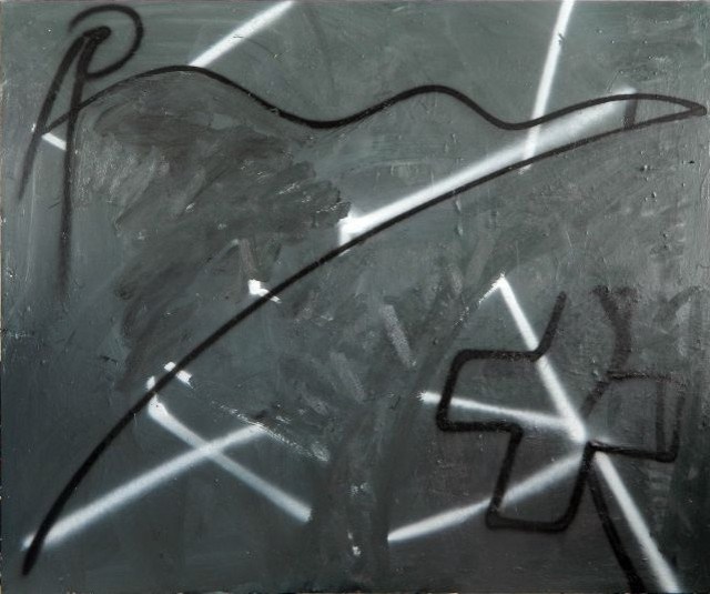 "Roaming" oil, wax and spraypaint on canvas 120x100cm 2014