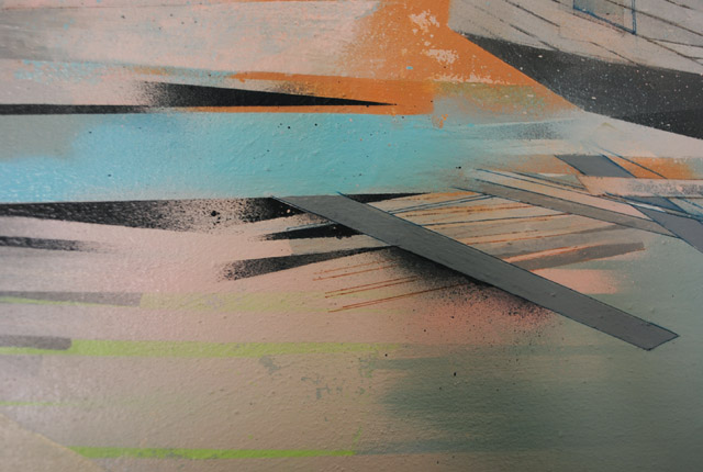 Detail (February), acrylic and spray paint on canvas, 36" x 42," 2014