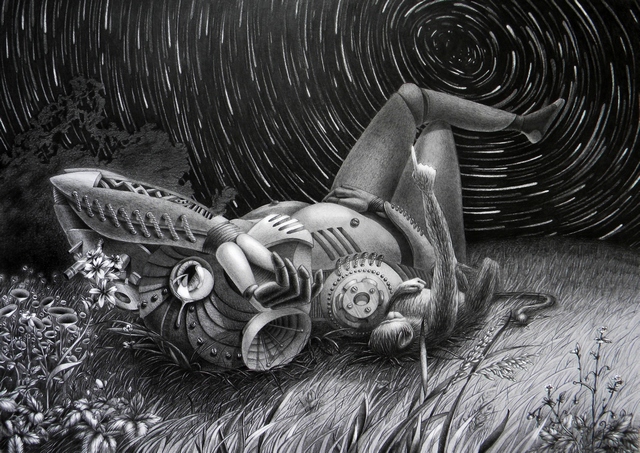 meteor shower_graphite_55x70cm_2013