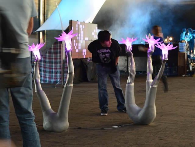 Hybrid Collaboration, 2012, cast aluminum, glass, custom electronics, 48"x72"x36"