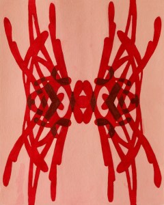 "Untitled (Reflection Series)," Acrylic on Paper, 10 x 8 inches, 2014.