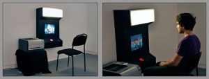 “Pixel-Lapse Photo Booth” (installed), interactive installation, 12”x24”x36”, 2009