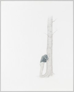 The Tree #1, silverpoint and watercolor on prepared paper, 28.75" x 23.25", 2011.