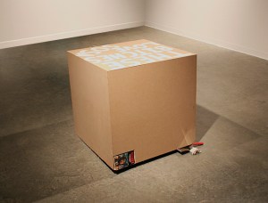 Chief Keef to Malcolm X, from Drift series, wood, paint, spatula, towel, Autobiography of Malcolm X book