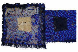 Mistaken for strangers 2_diptych acrylic and textile on canvas_52 x 93.5 inches_2013