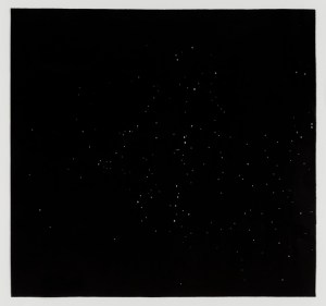 Wounded in West Texas unfolded page of the New York Times with punctuation removed, ink 22" x 24" 2013