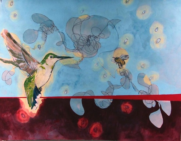 Resistance, Mixed Media on Paper,  30" x 22", 2011