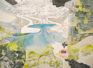 Thank You For Saving me Acrylic and paper on canvas 36"x32" 2012