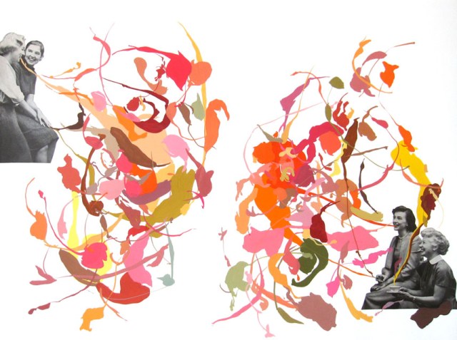 "She told me that we wouldn’t end up like them," found image and gouache on paper, 18"x24", 2012