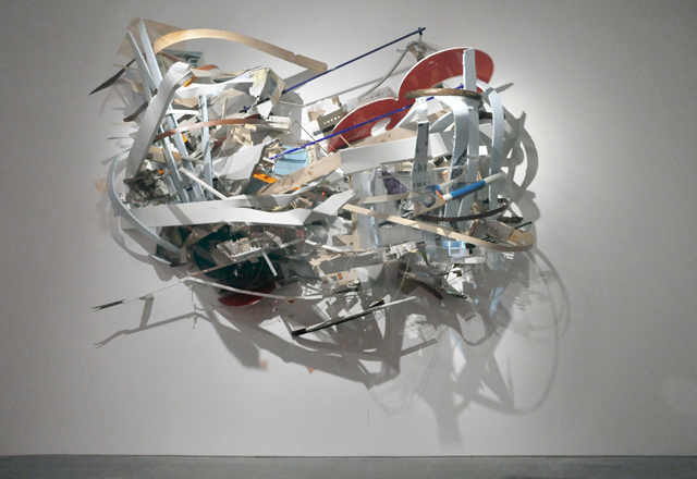 "Tectonic Limit", Mixed Media Installation built for the show "Everything All At Once" Museum of Contemporary Art, Cleveland, Ohio, 2013 . H: 110 W: 130 D: 58