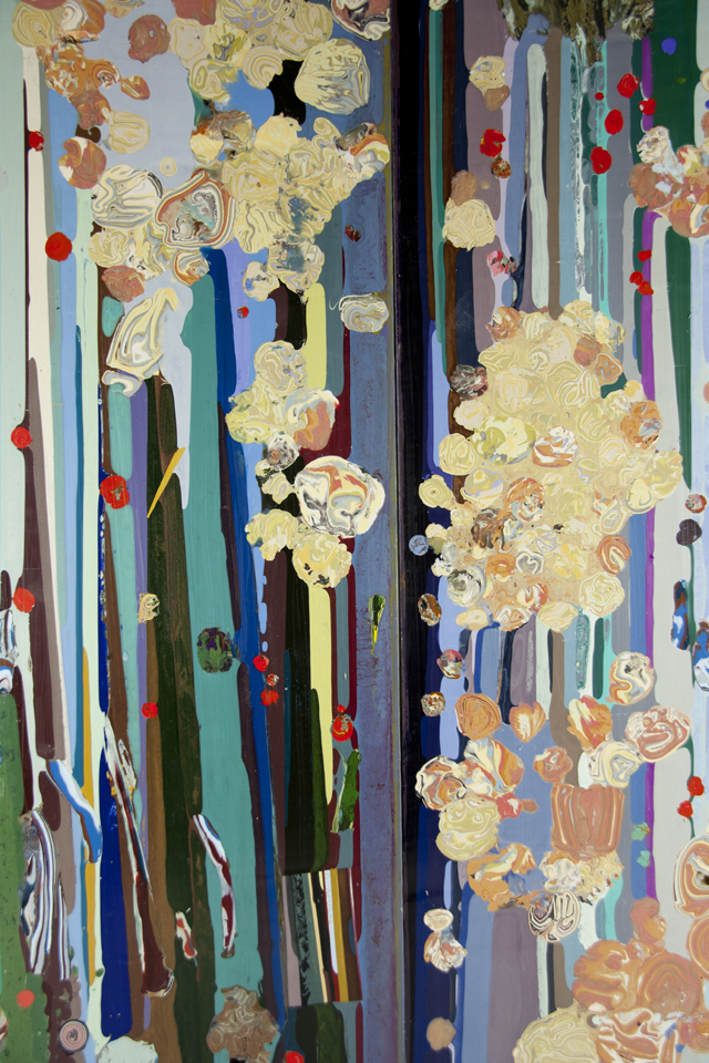 Surface detail of The Clouds | 2014, pigmented beeswax, 21 x 15 x 2.5 inches