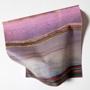 Slump | 2014, Encaustic monotype, 10 x 10 x 3 inches