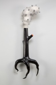 Here & There, 2013 Ebonized Walnut, Paint, Mixed Media, Wood, Silver Leaf, Flocking, & Glitter 58 in. x 23 in. x 16 in. Photo Credit: Aaron Paden