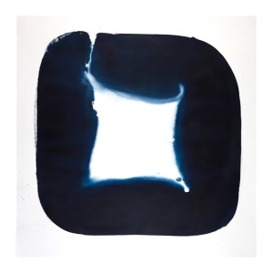 Aperture in Oxford Blue & Indigo I 2014 42 x 42 inches acrylic on watercolor paper