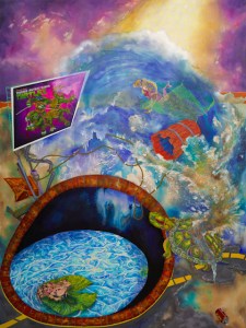 The frog of the well, 96 x 72, Oil and acrylic on canvas, 2014