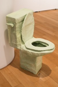 "Green toilet", 2013, oil on plaster, 32.5 by 35 by 22 in.