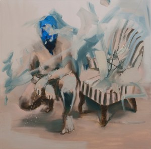 One side-other side IV, oil on canvas, 77x77cm, 2014