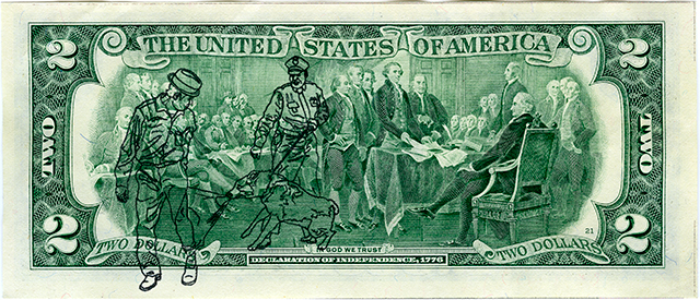 American History/Money (Civil Rights Movement), Archival Pigment Print, 6.183" x 2.365", 2012