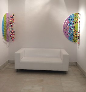 Poland, paint, pom poms, wire, 2014