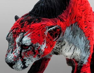 Cheetah - wire, wool, 1,20 x 2m; 2008