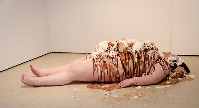 "Last Course" Performance with ice cream, 2014. Photo credit Anna Margush