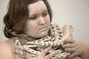 "Seize" Performance with clay, 2014. Photo credit Liz Arenberg Metcalf 