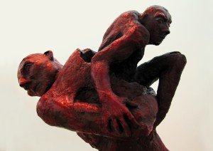 Paternity of hunchbacks - gypsum, patina  2,15 x 1,20m; 2012