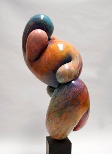 “Morpheus”, conte on cast polymer media, lacquer, 61”h x 24”w x 34”d, 2014. 