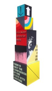 "The Light And The Shadow" acrylic and aerosol on wood 16” x 16” x 58” 2014