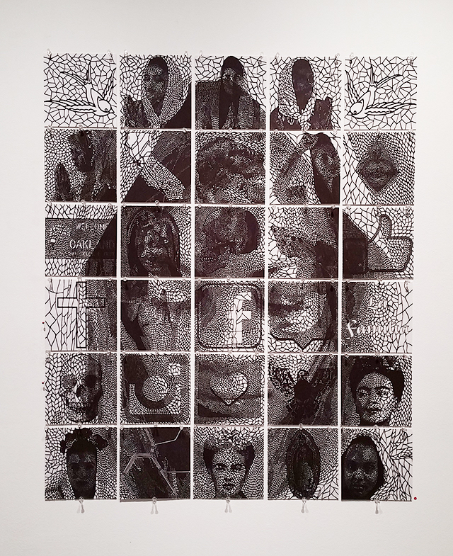 Collective Imagery, hand cut paper, 37.5"  x 31" ,2014