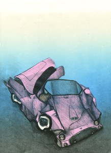 Leftovers, 2014, stone lithograph + screenprint, 15 x 11 in