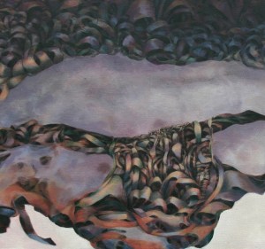 Detail of Ascent 1, Acrylic on canvas, 15 x 30", 2014