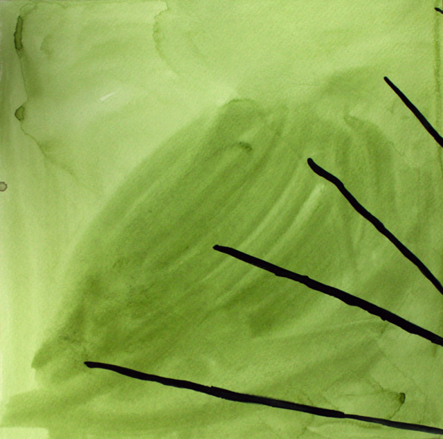 Five Lines, mixed media on paper, 12 x 12 inches, 2014